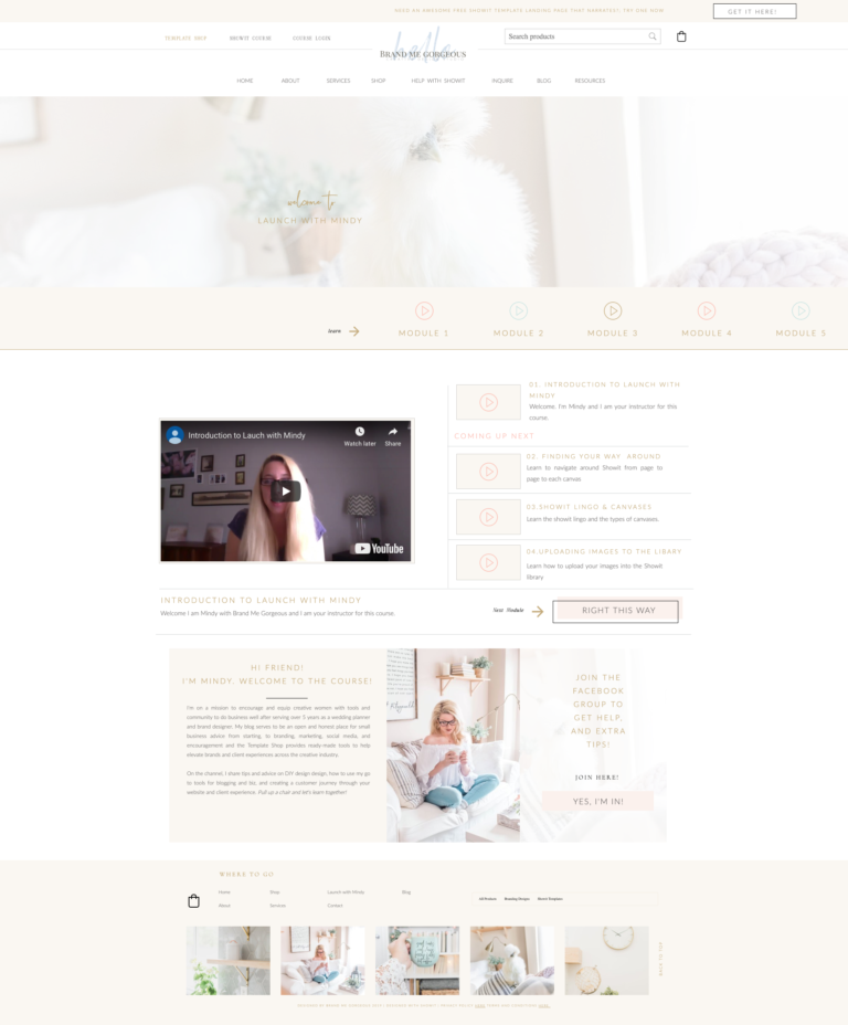 Showit Course to DIY your own website like a pro Brand Me