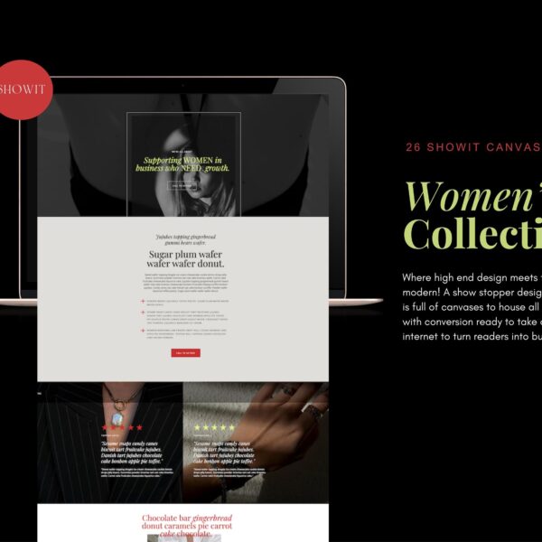 Women's Collection - Showit Canvases for Designers to build FAST
